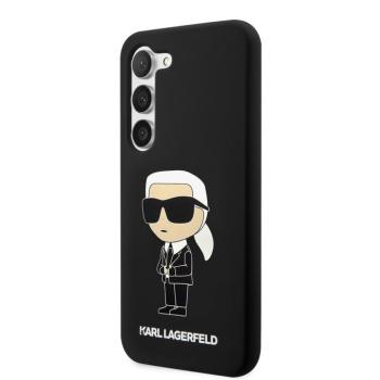 Samsung S23 Plus KARL LAGERFELD KLHCS23MSNIKBCK Liquid Silicone Hátlap - Fekete tok kép