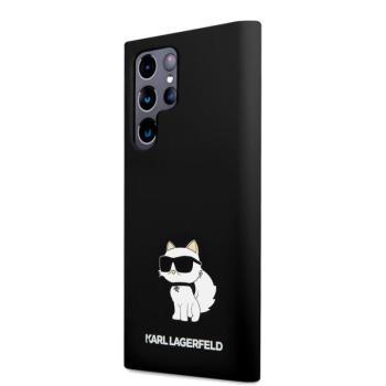 Samsung S24 Ultra KARL LAGERFELD KLHCS24LSNCHBCK Liquid Silicone Hátlap - Fekete kép