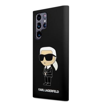 Samsung S24 Ultra KARL LAGERFELD KLHCS24LSNIKBCK Liquid Silicone Hátlap - Fekete kép