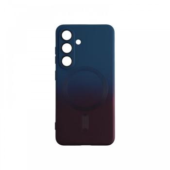 Samsung S25 mágneses design tok, Sötétkék-Pink kép