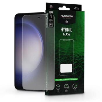 Samsung S906 Galaxy S22+ 5G/Galaxy S23+ rugalmas üveg képernyővédő fólia - MyScreen Protector Hybrid Glass Green - átlátszó kép