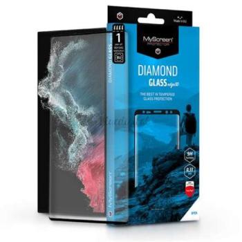Samsung S908B Galaxy S22 Ultra 5G edzett üveg képernyővédő fólia ívelt kijelzőhöz - MyScreen Protector Diamond Glass Edge3D - fekete kép
