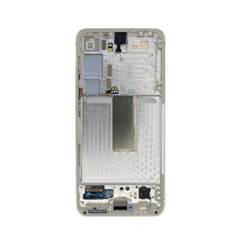 Samsung S911 Galaxy S23 kompatibilis LCD kijelző + érintő, kerettel, krém kép