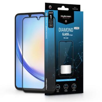 Samsung SM-A346 Galaxy A34 5G edzett üveg képernyővédő fólia - MyScreen Protector Diamond Glass Lite Edge2.5D Full Glue - fekete kép