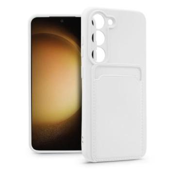 Samsung SM-S911 Galaxy S23 szilikon hátlap kártyatartóval - Card Case - fehér kép