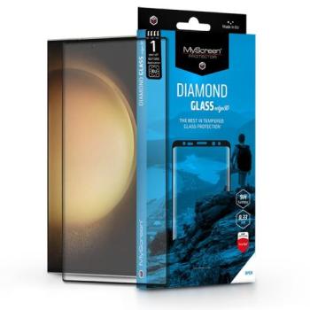 Samsung SM-S918 Galaxy S23 Ultra edzett üveg képernyővédő fólia ívelt kijelzőhöz- MyScreen Protector Diamond Glass Edge3D - fekete kép