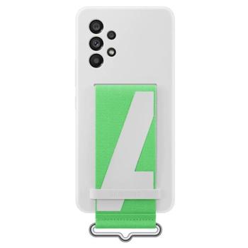 SAMSUNG szilikon telefonvédő (matt, beépített szíj) FEHÉR Samsung Galaxy A53 (SM-A536) 5G kép