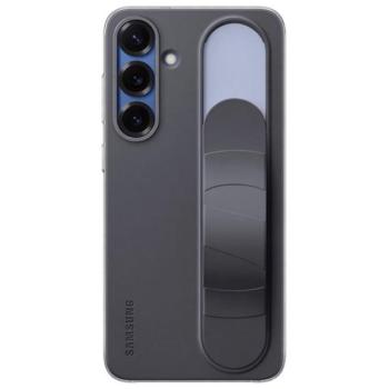 SAMSUNG szilikon telefonvédő (matt, beépített szíj, kitámasztó) FEKETE Samsung Galaxy S25 Plus (SM-S936) kép