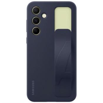 SAMSUNG szilikon telefonvédő (matt, beépített szíj) SÖTÉTKÉK Samsung Galaxy A55 5G (SM-A556) kép