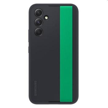 SAMSUNG szilikon telefonvédő (matt + kézpánt) FEKETE Samsung Galaxy A54 5G (SM-A546) kép