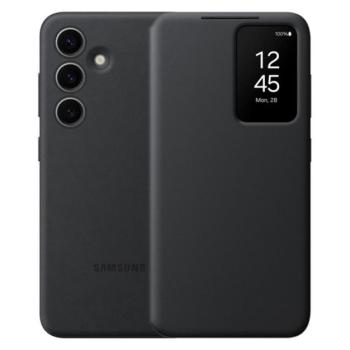 SAMSUNG tok álló (aktív FLIP, oldalra nyíló, átlátszó előlap) FEKETE Samsung Galaxy S24 (SM-S921) kép
