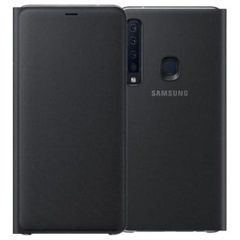 SAMSUNG tok álló (aktív FLIP, oldalra nyíló, bankkártya tartó) FEKETE Samsung Galaxy A9 (2018) SM-A920 kép