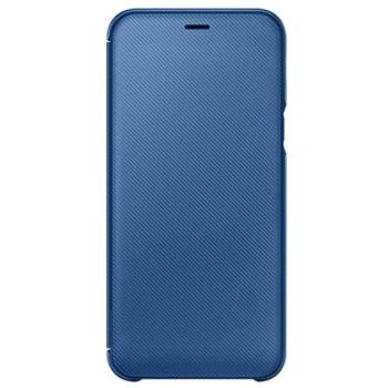 SAMSUNG tok álló (aktív FLIP, oldalra nyíló, bankkártya tartó, karbon minta) KÉK Samsung Galaxy A6+ (2018) SM-A605F kép