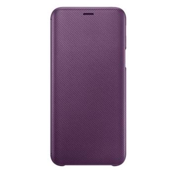 SAMSUNG tok álló (aktív FLIP, oldalra nyíló, bankkártya tartó, karbon minta) LILA Samsung Galaxy J6 (2018) SM-J600F kép
