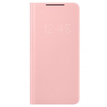 SAMSUNG tok álló (aktív FLIP, oldalra nyíló, bankkártya tartó, LED kijelző) RÓZSASZÍN Samsung Galaxy S21 Plus (SM-G996) 5G kép