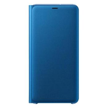 SAMSUNG tok álló (aktív FLIP, oldalra nyíló, bankkártya tartó, textil minta) KÉK Samsung Galaxy A7 (2018) SM-A750F kép