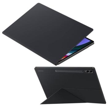 SAMSUNG tok álló, bőr hatású (aktív FLIP, oldalra nyíló, TRIFOLD, asztali tartó, mágneses, ceruza tartó) FEKETE Samsung Galaxy Tab S9 Ultra LTE (SM-X916), Galaxy Tab S9 Ultra WIFI (SM-X910) kép