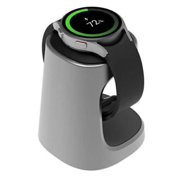 Samsung Watch Active2 / Watch3 / Watch4 / Watch5 okosóra töltőállvány ezüst kép