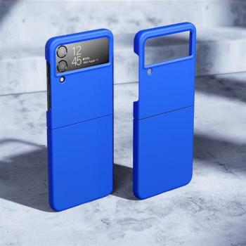 Samsung Z Flip 4 Gumírozott PC hátlap,Kék kép