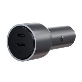 Satechi Dual autós szivargyújtó gyorstöltő, 2xUSB-C, 40W, ezüst kép