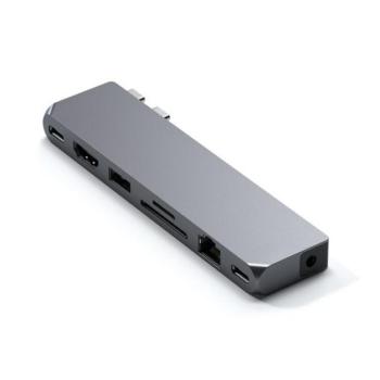 Satechi Pro Hub Max MacBook Pro Hub, 4k 60Hz HDMI, USB4 , USB-C, jack, Gigabit Ethernet és kártyaolvasó, szürke kép