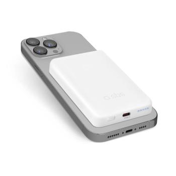 SBS TEBB5000MAG1CW indukciós powerbank 1xUSB-C csatlakozással 5000mAh 10W - fehér kép