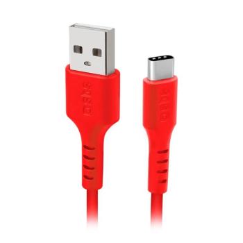 SBS TECABLEMICROC15R USB-A - Type-C kábel 150cm - piros kép