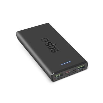 SBS TTBB10000FASTPD20K powerbank 2xUSB-A és 1xUSB-C csatlakozással 10000mAh 20W PD - fekete kép