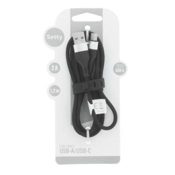 Setty KNA-C-1.221 USB-A - Type-C kábel 2A 1.2m - fekete kép