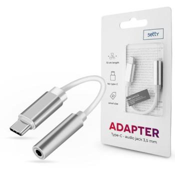 Setty type-c adapter 3,5 mm jack füllhallgatóhoz - Setty Type-C - Audio Jack 3,5mm Adapter - ezüst kép