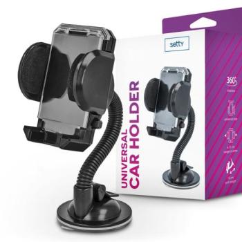Setty univerzális műszerfalra/szélvédőre helyezhető PDA/GSM autós tartó - Setty 33769 Car Holder - fekete kép