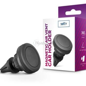 Setty univerzális szellőzőrácsba illeszthető mágneses PDA/GSM autós tartó - Setty 28304 Magnetic Car Holder - fekete kép