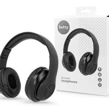 Setty Wireless Bluetooth sztereó fejhallgató beépített mikrofonnal, FM-rádióval,microSD kártyaolvasóval - Setty Bluetooth Headphones - fekete kép