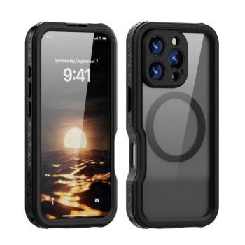 Shellbox Apple iPhone 16 Pro Max MagSafe vízálló tok, fekete, mintás kép
