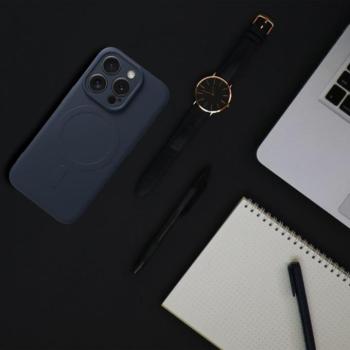 SILICONE MAG COVER MagSafe-kompatibilis tok teljes kamerasziget kivágással iPhone 16 Pro Max - sötétkék kép