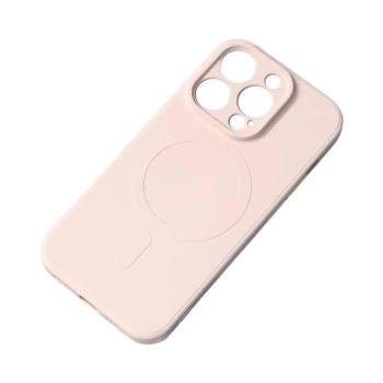 Silicone MagSafe-kompatibilis tok iPhone 15 Plus - bézs kép