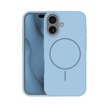 Silicone Thin MagSafe-kompatibilis tok iPhone 16 Plus - világoskék kép