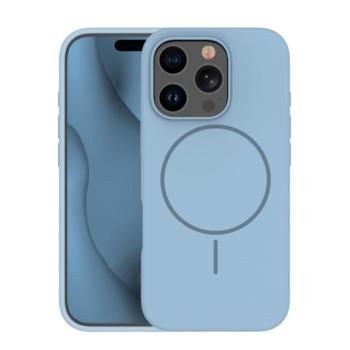 Silicone Thin MagSafe-kompatibilis tok iPhone 16e - világoskék kép