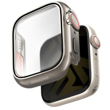 Skinarma Gado Apple Watch 11 / Watch 10 46mm tempered glass üvegfólia / tok, titanium (ezüst) kép