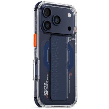 Skinarma Haxa Apple iPhone 17 Pro mágneses tok kitámasztóval, Magsafe kompatibilis, kék kép