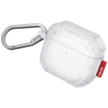 Skinarma Mecha CE AirPods 4 tok karabinerrel, Frost, átlátszó kép