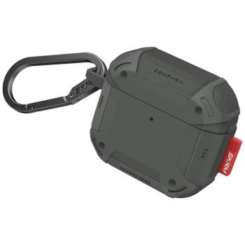 Skinarma Mecha CE AirPods 4 tok karabinerrel, Olive, szürke kép