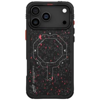 Skinarma Vektor Apple iPhone 17 Pro mágneses tok, Magsafe kompatibilis, fekete-piros kép