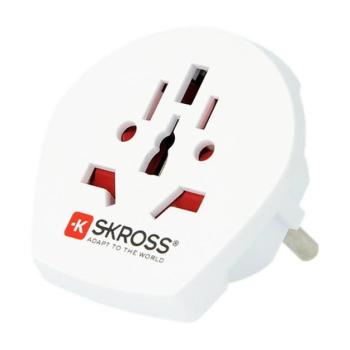 SKROSS hálózati csatlakozó adapter (240V / 16000mA, IT, US, UK, CH, CN - EU2 PIN, EU3 földelt, utazótöltő) FEHÉR CAT S60, Apple iPhone 7 4.7, Apple iPhone 7 Plus 5.5, Evolveo Strongphone Q5, B kép