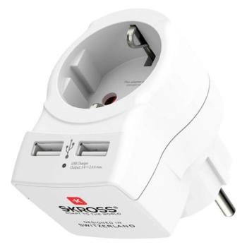 SKROSS hálózati elosztó (4 AC+2 USB aljzat) FEHÉR kép