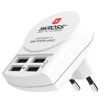 SKROSS hálózati töltő 4 USB aljzat (5V / 4800mA) FEHÉR CAT S60, Apple iPhone 7 Plus 5.5, Apple iPhone 7 4.7, Evolveo Strongphone Q5, Blackberry DTEK50 , HTC Desire 825, Vodafone Smart turbo 7 (VF kép