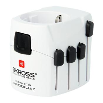 SKROSS PRO hálózati csatlakozó adapter (240V / 6300mA, EU2 pin, EU3 - IT, US, UK, CH, CN, földelt, utazótöltő) FEHÉR CAT S60, Apple iPhone 7 Plus 5.5, Apple iPhone 7 4.7, Evolveo Strongphone Q kép