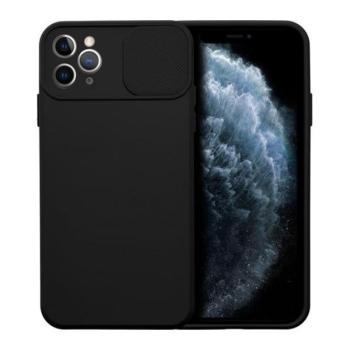 Slide Apple iPhone 11 Pro Max, kameravédős szilikon tok, fekete kép
