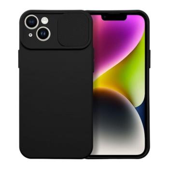 Slide Apple iPhone 14 Plus, kameravédős szilikon tok, fekete kép