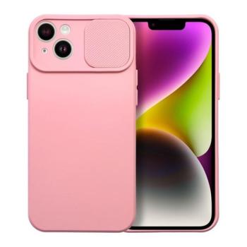 Slide Apple iPhone 14 Plus, kameravédős szilikon tok, rózsaszín kép